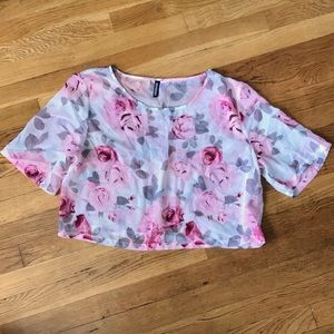 Mesh floral crop top. Size 12.